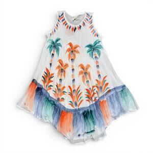 NWT Ashley Taylor Palm Tree Print Vacation Dress - One Size